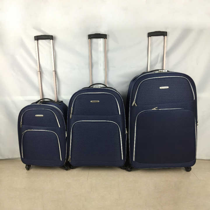 Jacquard 600D Polyester 3pcs Travel Suitcase Bag Trolley Luggage