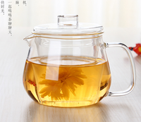 Théière à feuilles mobiles en verre résistant aux hautes températures et faite à la main