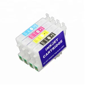 Cartucho recarregável t0631-t0634, cartucho de tinta para epson stylus c67 c87 c87pe cx4100 cx4700 cx3700, impressora de tinta com chip de redefinição automática