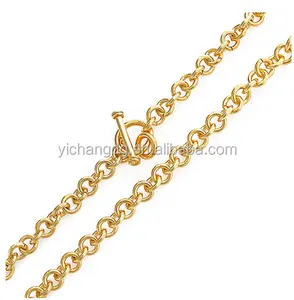 En or saoudien charme chaîne collier pour hommes en acier inoxydable pas cher bijoux pour femme