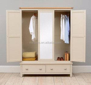3 Doors 2 Drawers <strong>Pine</strong> <strong>Solid</strong> Wood <strong>Wardrobe</strong> - Product Image 5