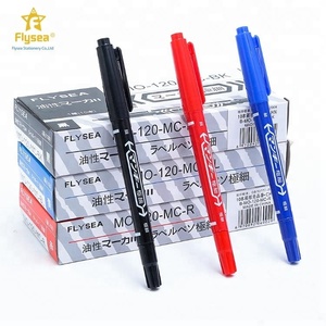 Stylo marqueur huileux <span class=keywords><strong>noir</strong></span> permanent à double pointe étanche 10 CD - Product Image 3