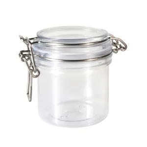 Clip Top Voedsel Container Cosmetische Clear Plastic 100Ml 120Ml 150Ml 250Ml 200Ml 350Ml 500ml Pet Kilner Jar
