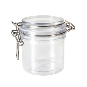 Clip Top Lebensmittel behälter kosmetischer klarer Kunststoff 100ml 120ml 150ml 250ml 200ml 350ml 500ml Pet Kilner Glas