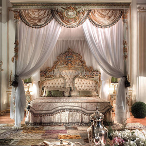 <span class=keywords><strong>Rococo</strong></span>-<span class=keywords><strong>cama</strong></span> de madera antigua de lujo, muebles de dormitorio, diseño de <span class=keywords><strong>cama</strong></span> tallada, estilo europeo - Product Image 4