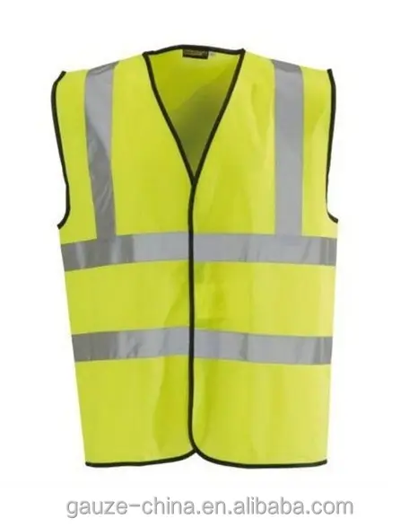 מעיל Hi Vis רפלקטור באיכות גבוהה אפוד בטיחות מחזיר אור עם לוגו מותאם אישית אפוד בטיחות צהוב זוהר בד כהה