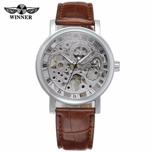 Winner Fashion Casual Designer Leather Men <span class=keywords><strong>Skeleton</strong></span> Watch Relojes para <span class=keywords><strong>hombre</strong></span> Top Brand Luxury Manual and Automatic Watch - Product Image 3