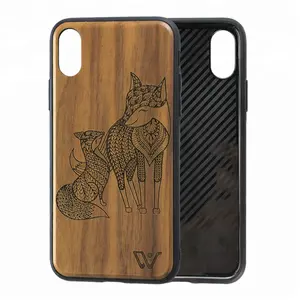 Diseño láser logotipo grabado de madera cubierta del caso del teléfono celular para el iPhone 7