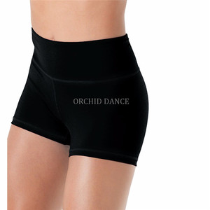 Pantaloncini da ballo neri per ragazze a vita alta in Spandex di Nylon all'ingrosso di alta qualità - Product Image 2
