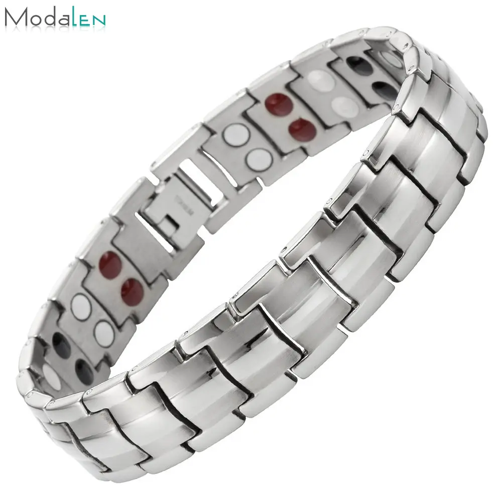 Modalen Hot Sale Pure Titanium Germanium Magnetic Magnet Energy Bracelet For Man