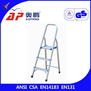 3 <strong>Step</strong> Aluminum <strong>Folding</strong> <strong>Step</strong> <strong>Ladder</strong> with Narrow <strong>Step</strong> - Product Image 4