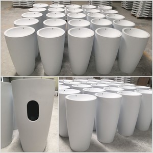 <span class=keywords><strong>Lavabo</strong></span> moderne <span class=keywords><strong>en</strong></span> forme de piédestal, surface solide, <span class=keywords><strong>pierre</strong></span> <span class=keywords><strong>noire</strong></span>, nouveau design 2019 pour salle de bain - Product Image 6
