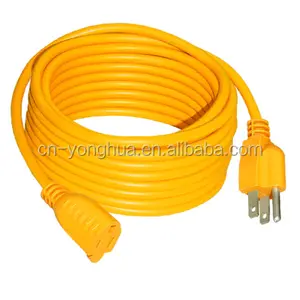 YH08146-02 de cable de 12/3 pies, cable de extensión iluminado de alta resistencia, amarillo, SJTW, EE. UU., 100