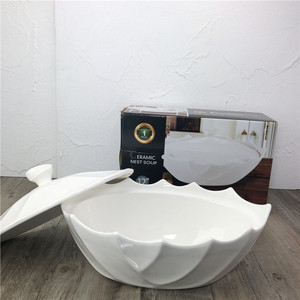 Bianco ciotola di minestra di ceramica zuppiera con in rilievo la decorazione di alta qualità a buon mercato prezzo - Product Image 4