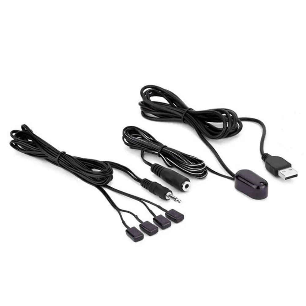 Extensor USB IR 1 receptor 4 emisores, repetidor, señal de Control de transmisión remota infrarroja para STB TV DVD Blueray en stock 2018, oferta