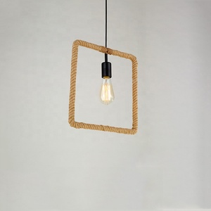 Retro cuerda de cáñamo, luz colgante E27 Loft decorativa rústica lámpara de - Product Image 2