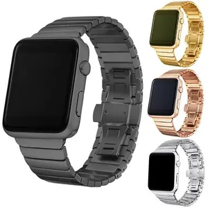 Stainless steel strap for apple watch band 38mm 49mm iwatch series8 series7 series6 series5/4/3 Butterfly Buckle strap