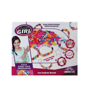 Creat-<span class=keywords><strong>accesorios</strong></span> de moda trenzados y cuentas para niña, cuentas de joyería de plástico DIY, Kits de fabricación de pulseras para niña - Product Image 1