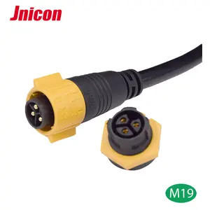 Male and Female 3 pin m19 XLR circular panel mount waterproof connector