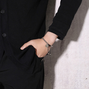 6MM Stainless Steel Bead Handmade Braided Adjustable <strong>Drawstring</strong> <strong>Bracelet</strong> for Men Women Custom Engraved Coin Charm <strong>Bracelet</strong> - Product Image 4