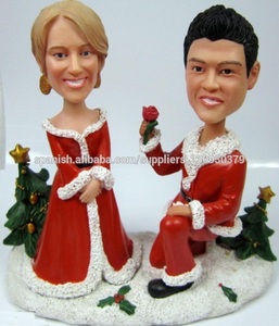 Recuerdo de la Navidad del polyresin pareja bobble head - Product Image 1