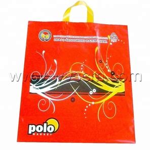Personalizado asa de lazo bolsas de compras bolsas de regalo de plástico para el supermercado para <span class=keywords><strong>la</strong></span> marca de las tiendas - Product Image 2