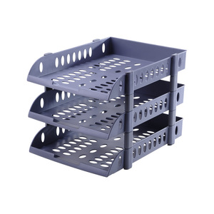 US-3033 Gấp Văn Phòng Tập Tin Khay 3 Lớp Nhựa Thư Organizer Máy Tính Để Bàn Giấy Sorter - Product Image 1