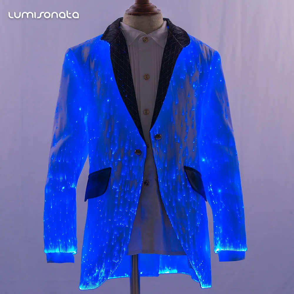 Western-Stil Kinder kleidung Abend garderobe Glasfaser leuchtendes Glühen leuchten LED Teenager Show Jacke
