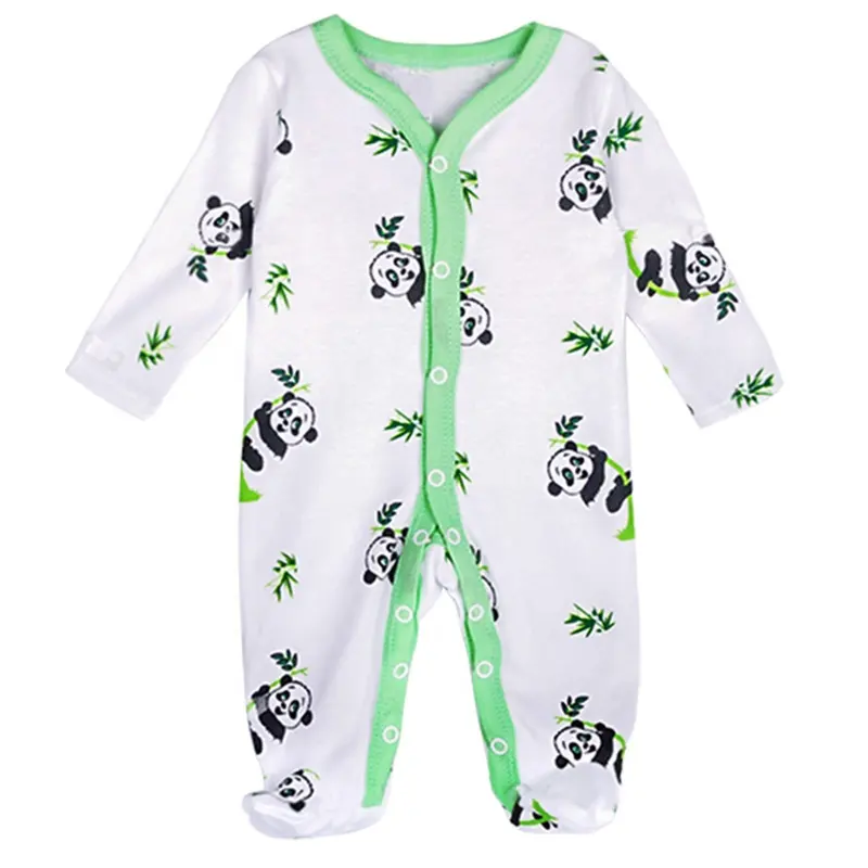 ¡Precio de fábrica! 3 piezas de moda de algodón puro patrón lindo colorido de pijama de bebé traje coreano de Romper con los pies