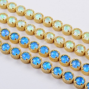 <span class=keywords><strong>Bracelet</strong></span> à breloque <span class=keywords><strong>avec</strong></span> pierre <span class=keywords><strong>opale</strong></span>, perles bleues et blanches, bijoux boho, ZG0341, nouvelle collection 2019 - Product Image 5