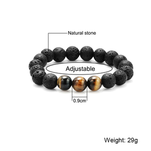 Pulsera de piedras volcánicas naturales de 9 mm - Product Image 1