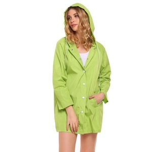 Amazon Vendedor Top 2019 Moda Custom Design Poliéster Nylon Tecido de Vinil <span class=keywords><strong>PVC</strong></span> Casaco Poncho capa de Chuva Amarela para As Mulheres - Product Image 3