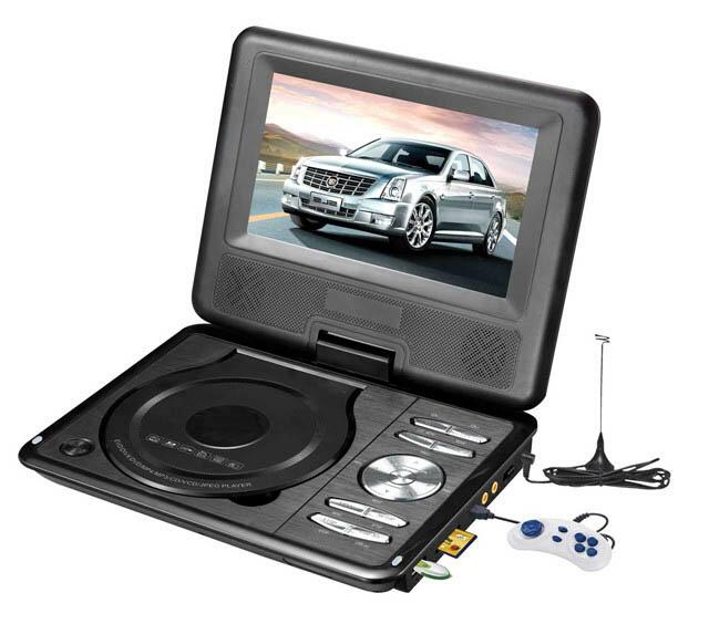 Draagbare 7 inch 9 inch 10 inch EVD VCD CD USB SD RMVB Dvd-speler Met TV Game FM Radio