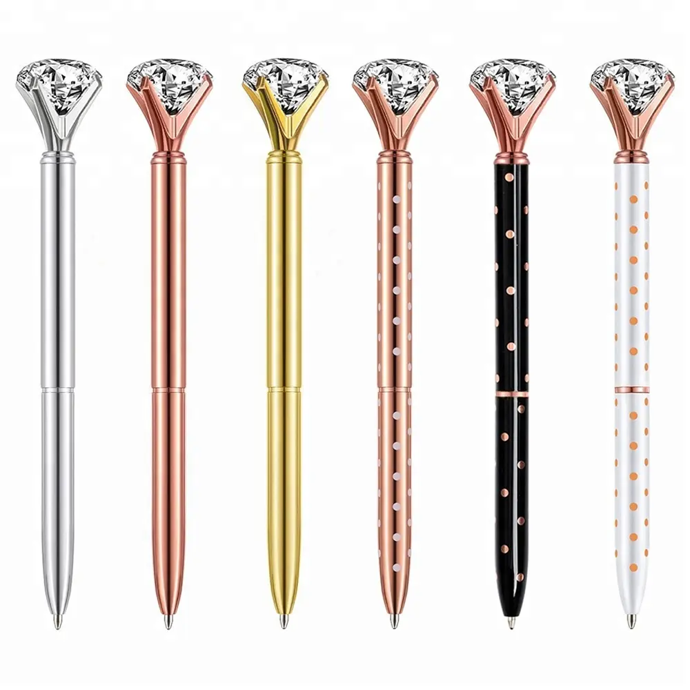 Hot Selling Goede Kwaliteit Promotionele Diamant Pen Crystal Diamond Top Pen Custom Balpen Met Aangepaste Logo