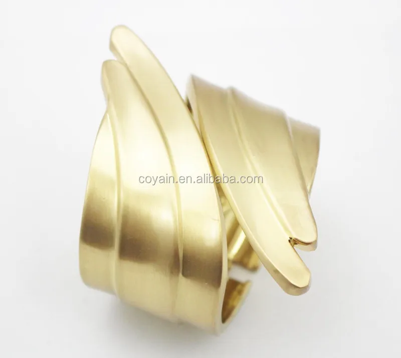 Luxury Factory Cheap High Quality Fashion Broad Band Bangle Metal Feather