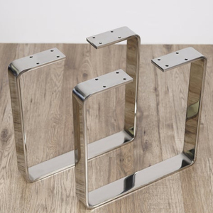 أرجل طاولة طعام وقهوة معدنية مسطحة على شكل حرف <span class=keywords><strong>U</strong></span> من الفولاذ المقاوم للصدأ بلمسة كروم لامعة - Product Image 4