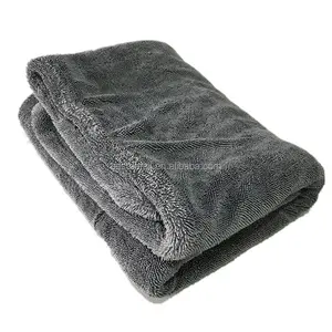 Absorbente de libre de arañazos 20 "x 30" 1100gsm gris dos lado giro sin bordes de microfibra coche secado toalla para Auto detallando lavado