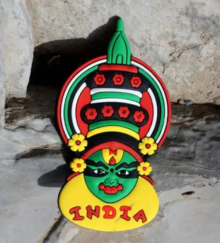 Mejor venta de souvenirs turísticos goma imán de frigorífico India personalizado coche magnético pegatinas. DH21243