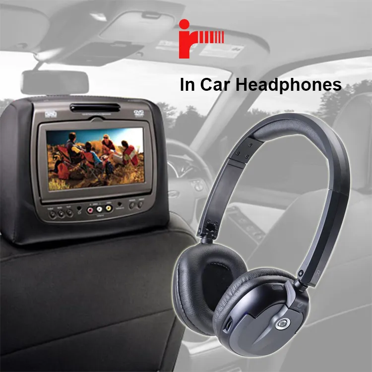 Headrest mounted use stereo infrared audio dvd wireless headphones