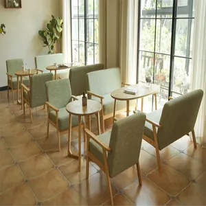 法国优雅的新鲜风格餐厅椅子木制沙发面料咖啡厅餐厅家具