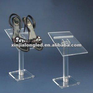 Caja de soporte de exhibición de ventas de <span class=keywords><strong>zapatos</strong></span> de acrílico Caja de exhibición de acrílico con base negra y elevadores dorados (hasta el tamaño 13) - Product Image 5