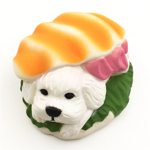 Jouets éducatifs forme douce Kawaii Dog Hamburger Slow Rising Anti-stress Squishies Toys - Product Image 1