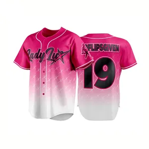 Custom Mesh Baseball Uniform Overhemd Sublimatie Ontwerp Mens Baseball Jersey