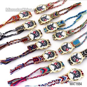 Braided analog quartz chain custom cheap friendship bangle watches for birthday gift - Product Image 6