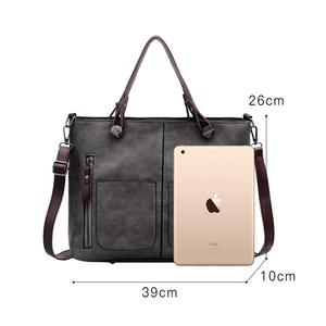 Europa E Stati Uniti di Modo Delle Donne Del Sacchetto 2020 Nuovo Semplice Retrò Doppia Tasca del Sacchetto di Tote di Spalla A Buon Mercato Borsa Della Borsa Per Le Donne - Product Image 4