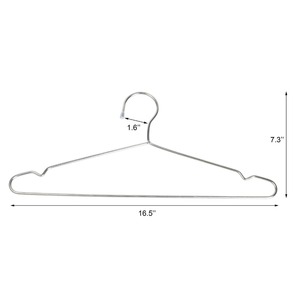 16.5 Inch Inspiring Stainless Steel Metal <strong>Wire</strong> Hangers 4mm Thickness Strong Clothes Organizer <strong>Rack</strong> &amp; Rails - Product Image 4