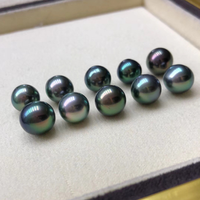 Perles de Tahiti de Mer du Sud Qualité 3A, Couleur Noir Paon Doré Foncé Naturel, Vente en Gros