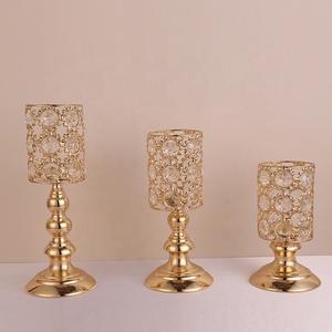 Portacandele in cristallo romantico stile europeo nuovo Design per la casa decorazione per feste in metallo placcato per matrimoni - Product Image 1