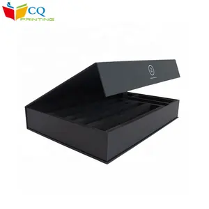 中国供应商定制印刷豪华黑色批发纸盒与隔间纸板
