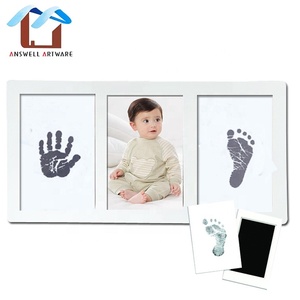 Bán buôn quà tặng hình chữ nhật sơ sinh dấu chân Kit khung ảnh dấu tay bằng gỗ bé biểu tượng tùy chỉnh. 5-<span class=keywords><strong>7</strong></span> ngày asw170087 CN; zhe - Product Image 2